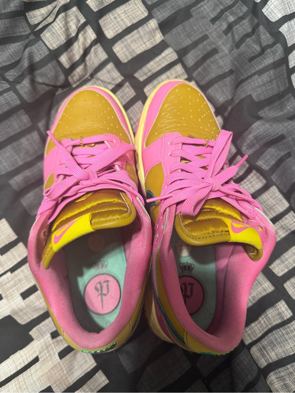 Nike Pink and Yellow Women's Athletic Sneakers